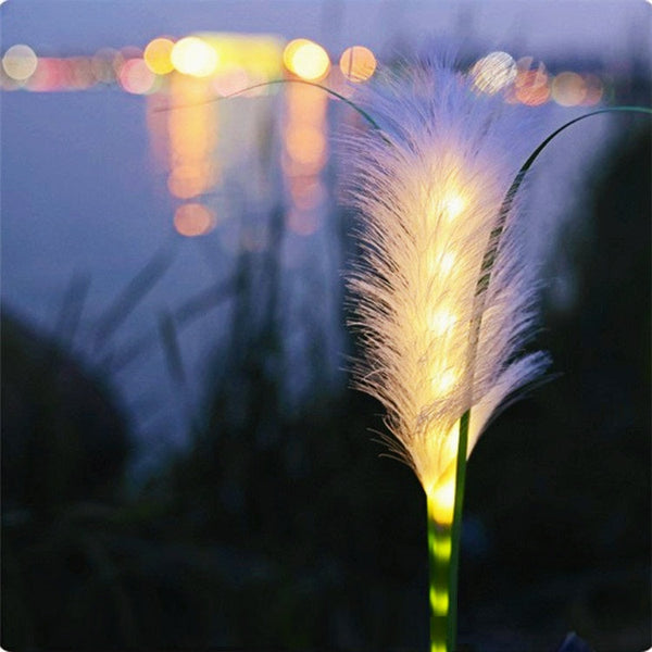 Set 2 Lampi Solare Decorative tip Iarba Pampas cu LED  70cm, lumina calda, IP66
