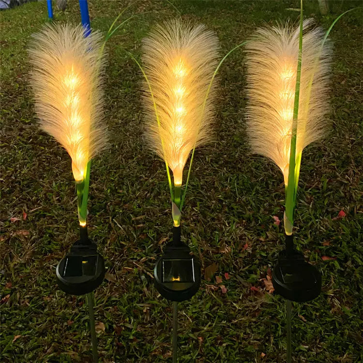 Set 2 Lampi Solare Decorative tip Iarba Pampas cu LED  70cm, lumina calda, IP66