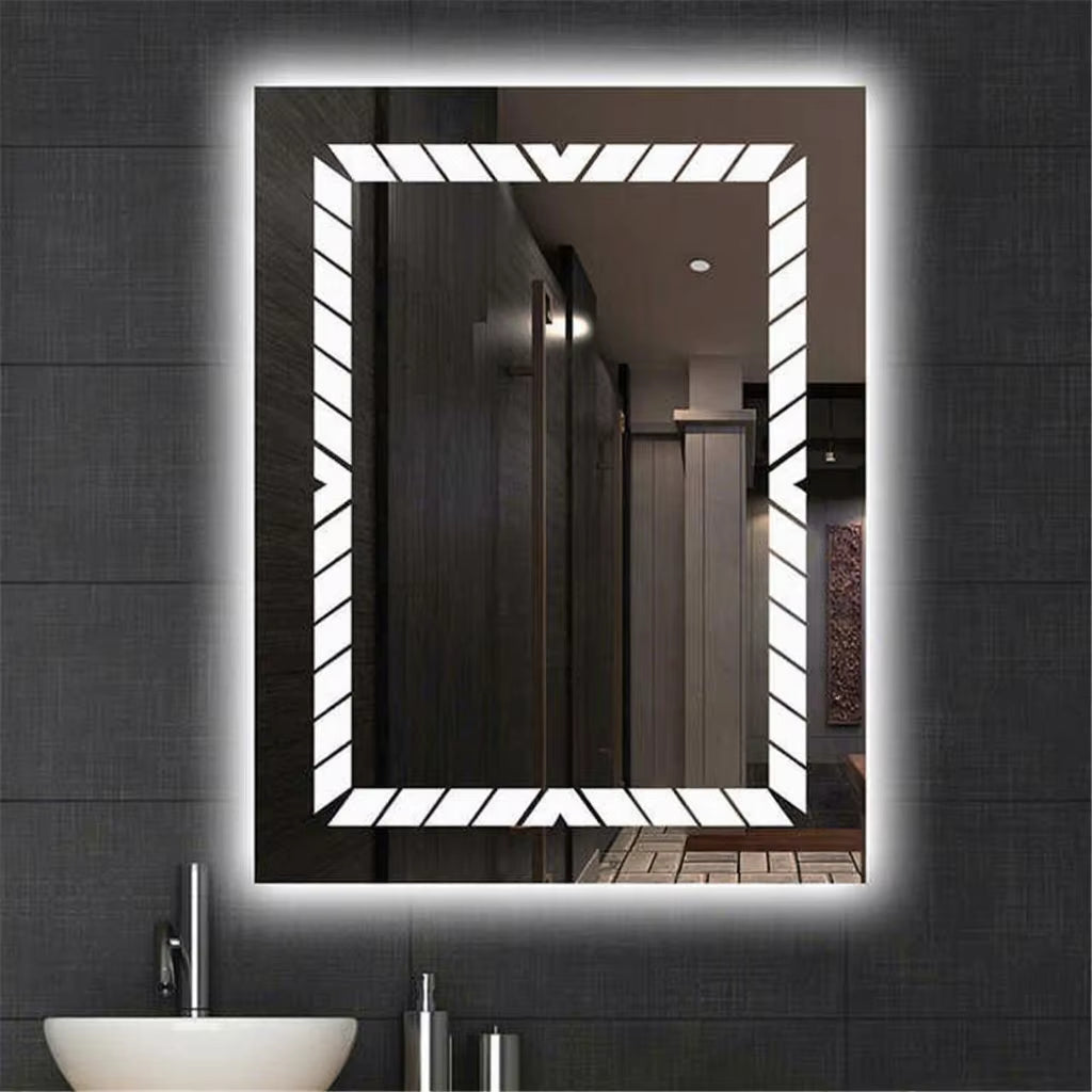 Oglinda LED  cu ceas digital si dezaburire, lumina reglabila touch, 60x80 cm