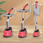 Aparat de Calcat cu Abur Vertical HOFFMANS 2 in 1 , 2000W, Profesional, Portabil, cu Masa de Calcat - Rosu