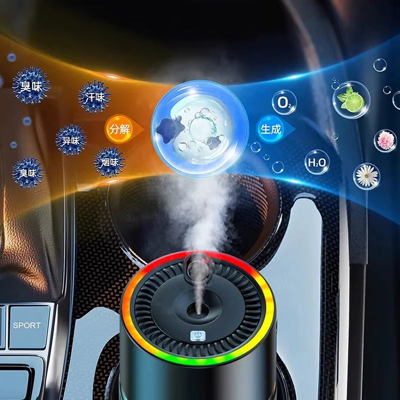 Odorizant auto cu proiector laser, umidificator si iluminare ambientala RGB