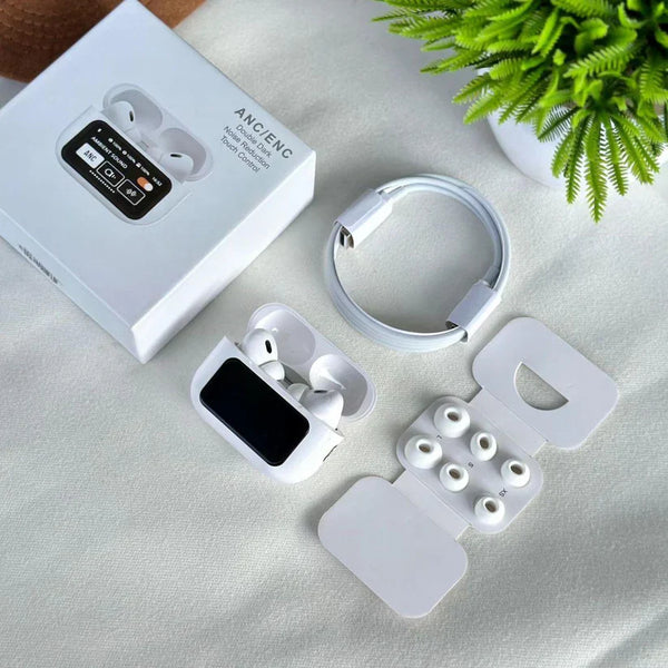 Casti wireless bluetooth A9 pro, cu Touch Screen si Anularea Zgomotului, Bluetooth 5.4,microfon HD, control tactil/touch, rezistente la apa