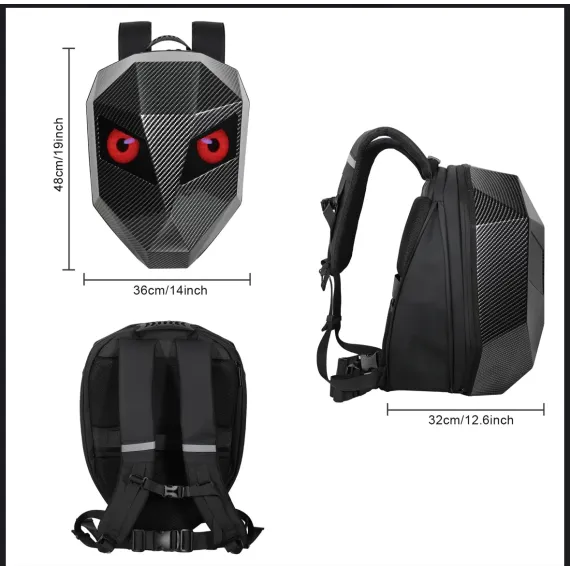 Ghiozdan moto Led, impermeabil, compartiment laptop 15.6, extensie pentru casca
