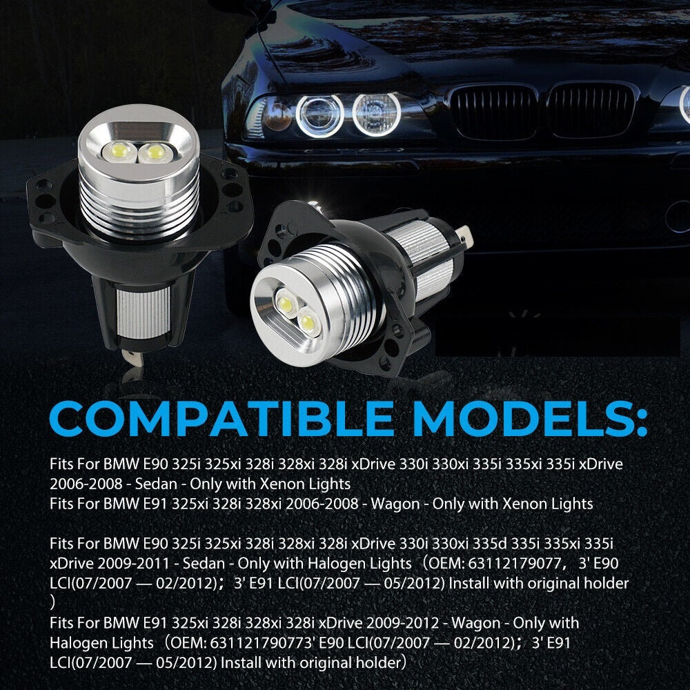 Set 2 Buc Led Marker Becuri Angel Eyes Bmw E90 E91 Canbus 10W 12V Alb 6000K