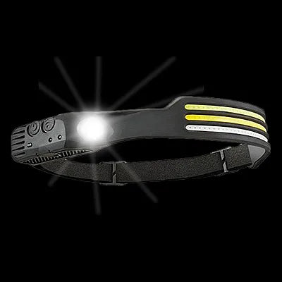RESIGILAT - Lanterna cap LED, 1200 lumeni, Senzor de miscare, 5 Moduri lumina, Negru