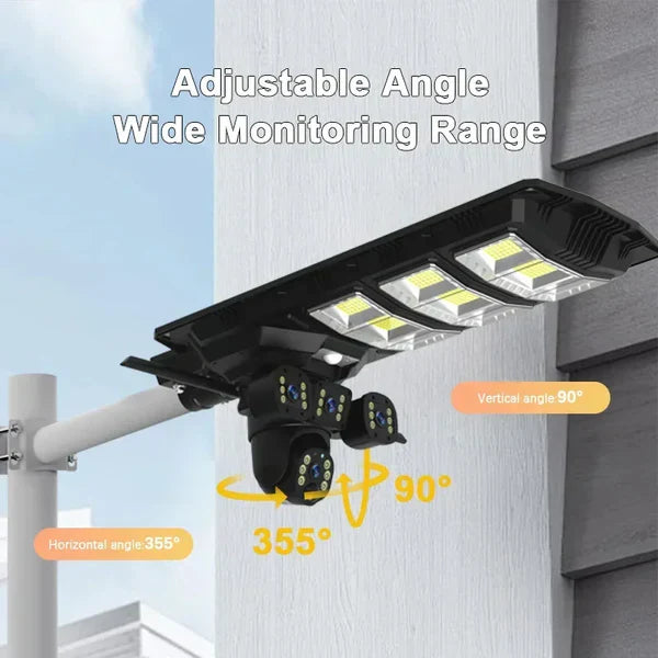 Lampa cu panou solar, 450 W,cu 3 camere supraveghere incorporate,slot sim,4G, 12MP