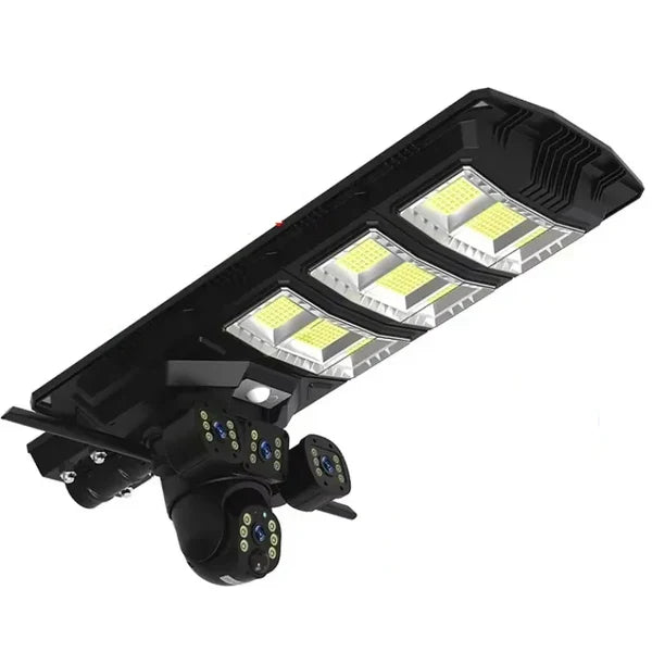 Lampa cu panou solar, 450 W,cu 3 camere supraveghere incorporate,slot sim,4G, 12MP