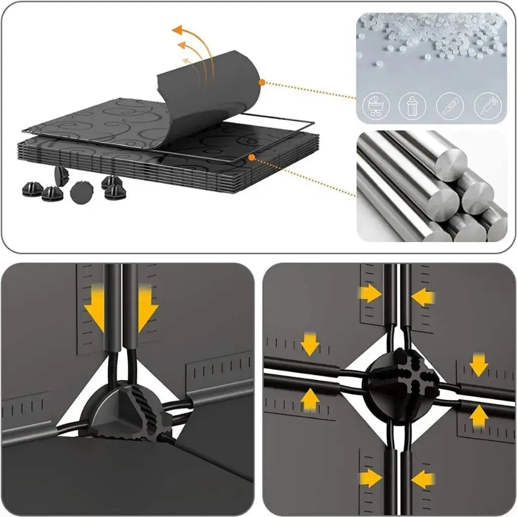 Dulap Modular pentru Incaltaminte cu Cuier, Organizator cu Usi Anti-Praf, 85 x 32 x 95.5 cm