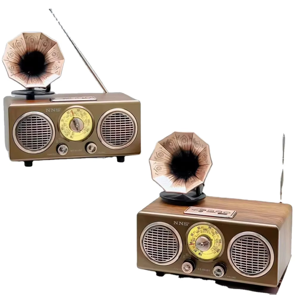 Radio portabil retro NNS NS-802BT cu Bluetooth 5.3 10W USB TF AUX FM AM SW baterie reincarcabila