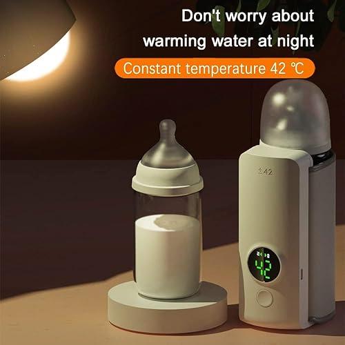 Incalzitor portabil pentru biberoane cu baterie 6000mAh reglaj temperatura 37-55°C incarcare USB