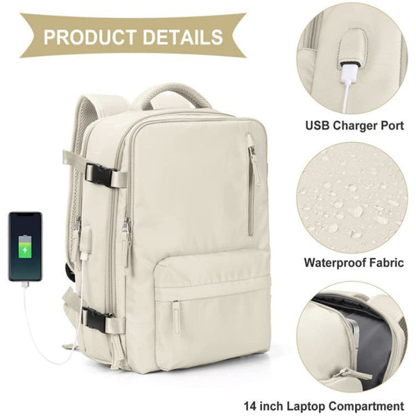 Rucsac business rezistent la apa cu port USB, perfect pentru calatorii si birou
