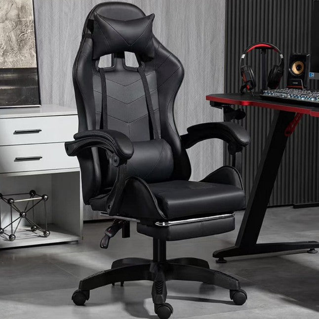Scaun Gaming Racing SpeedX GT, Piele Ecologică, Recliner, Perne Ergonomice și Suport pentru Picioare