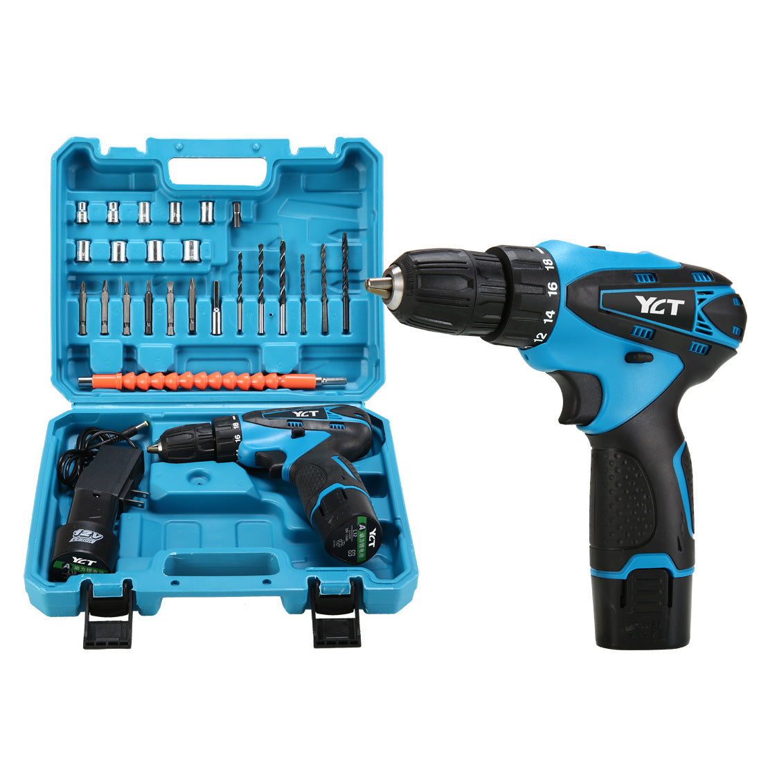 RESIGILAT - Trusa Bormasina 36V cu 2 acumulatori si incarcator + Accesorii