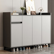 RESIGILAT - Pantofar tip dulap pentru hol, design minimalist, alb/gri