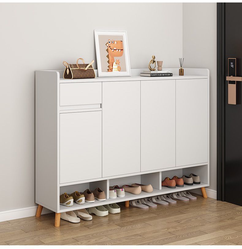 RESIGILAT - Pantofar tip dulap pentru hol, design minimalist, alb/gri