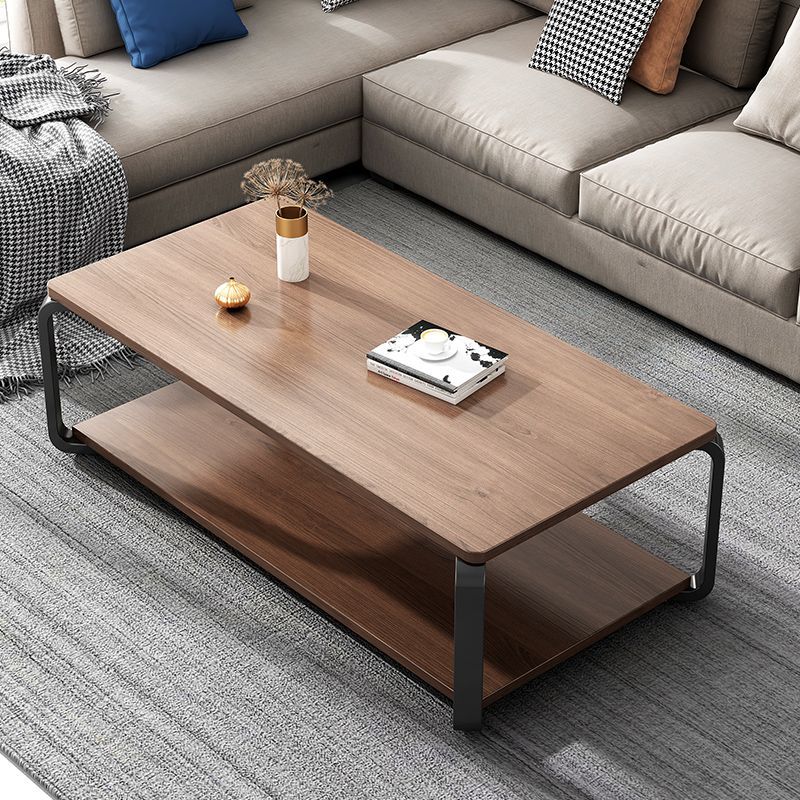RESIGILAT - Masuta de cafea cu raft de depozitare, stil italian, 110x60x43cm, blat MDF si cadru metalic
