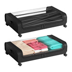 Organizator haine pentru depozitare sub pat „ClearView” – cu roti si husa transparenta, 43L