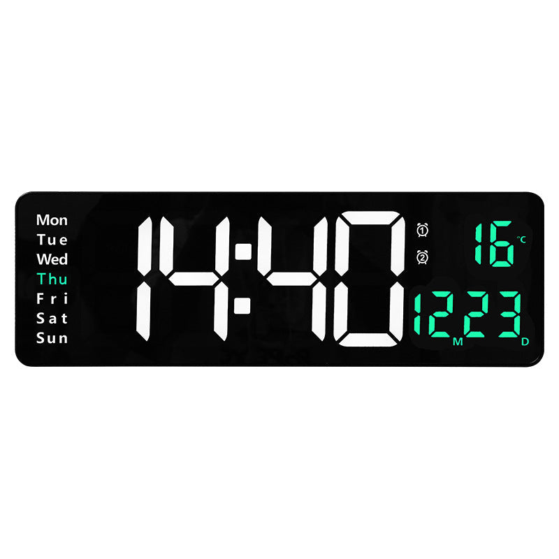RESIGILAT - Ceas Digital de Perete cu Afișaj LED Mare 38.7cm – Dată, Temperatură, Alarmă, Ziua Săptămânii, FARA TELECOMANDA !!!!