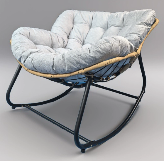 Fotoliu Balansoar Rocking Chair Model Premium, Extra Gros, Cadru Intarit