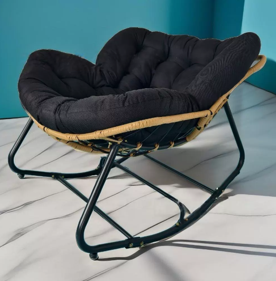 Fotoliu Balansoar Rocking Chair Model Premium, Extra Gros, Cadru Intarit