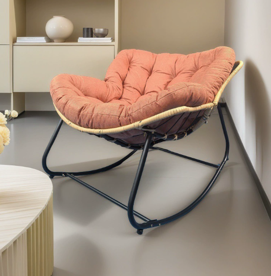 Fotoliu Balansoar Rocking Chair Model Premium, Extra Gros, Cadru Intarit