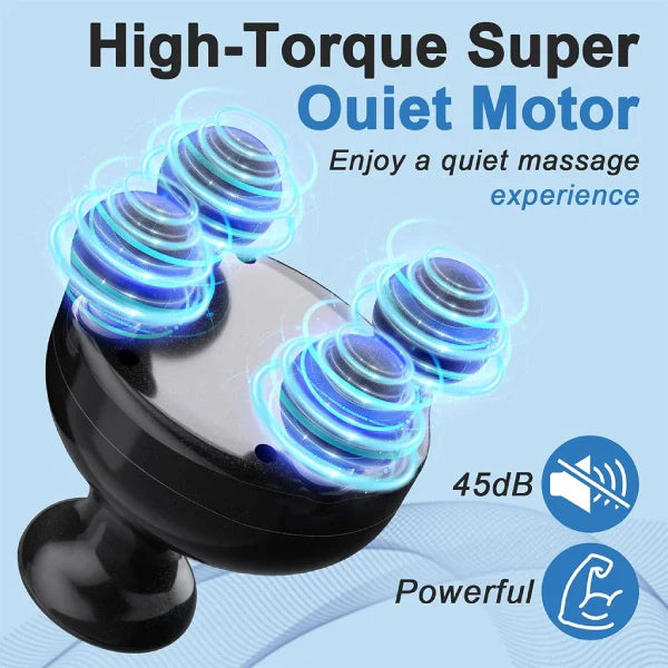 Aparat Masaj Electric Portabil, 6 viteze cu 4 Capete Rotative si Control Tactil