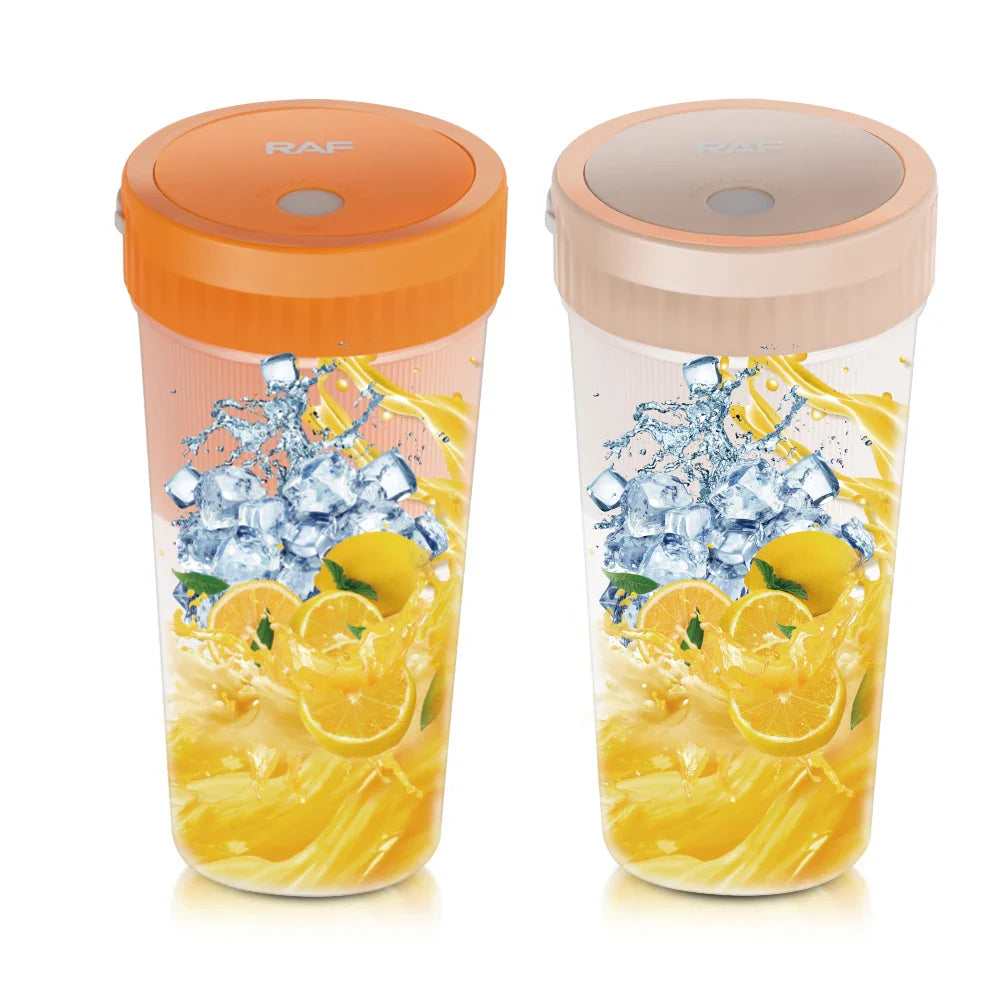 Blender portabil RAF R.2829O 300ml, reincarcabil USB, portocaliu