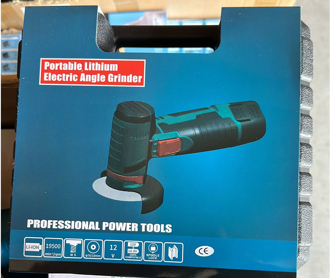 Mini Polizor unghiular portabil cu 2 acumulatori si 2 discuri, 24V