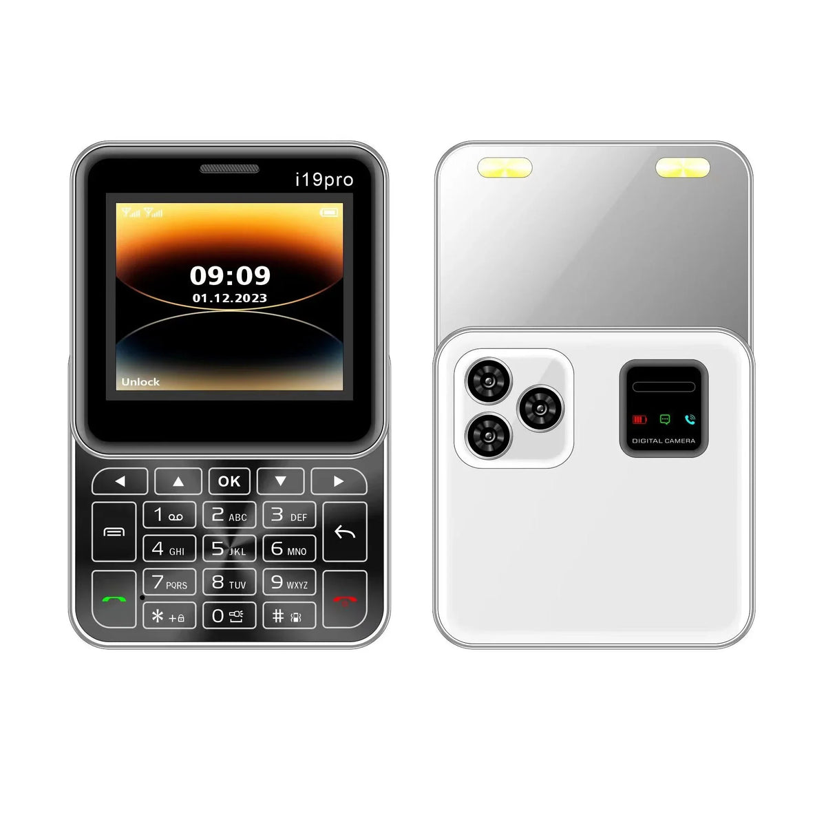 Telefon Mini i19 Pro Slide Button – 2.4&quot;, Dual SIM, 2G GSM, camera, FM, Bluetooth, butoane, deblocat