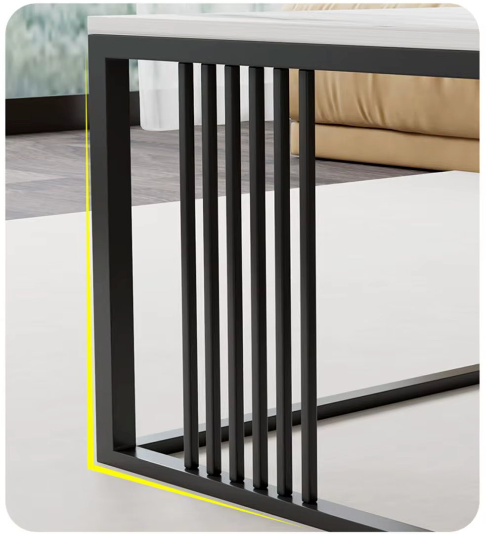 RESIGILAT - Masuta de cafea dreptunghiulara, minimalista, design nordic, aspect marmura alba, 120x60x43cm