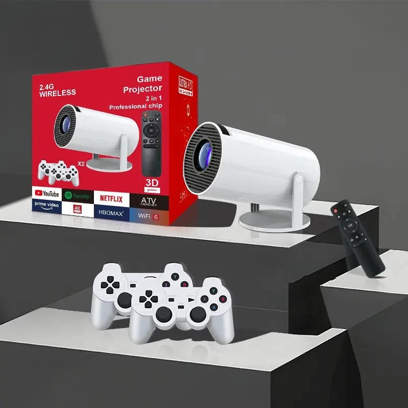 RESIGILAT - Videoproiector smart Magcubic HY300 Pro+ 4K, Android 11, WiFi 6, BT 5.4, Gamepad inclus