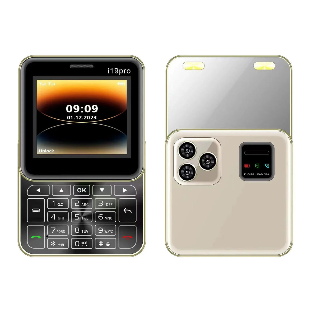 Telefon Mini i19 Pro Slide Button – 2.4&quot;, Dual SIM, 2G GSM, camera, FM, Bluetooth, butoane, deblocat