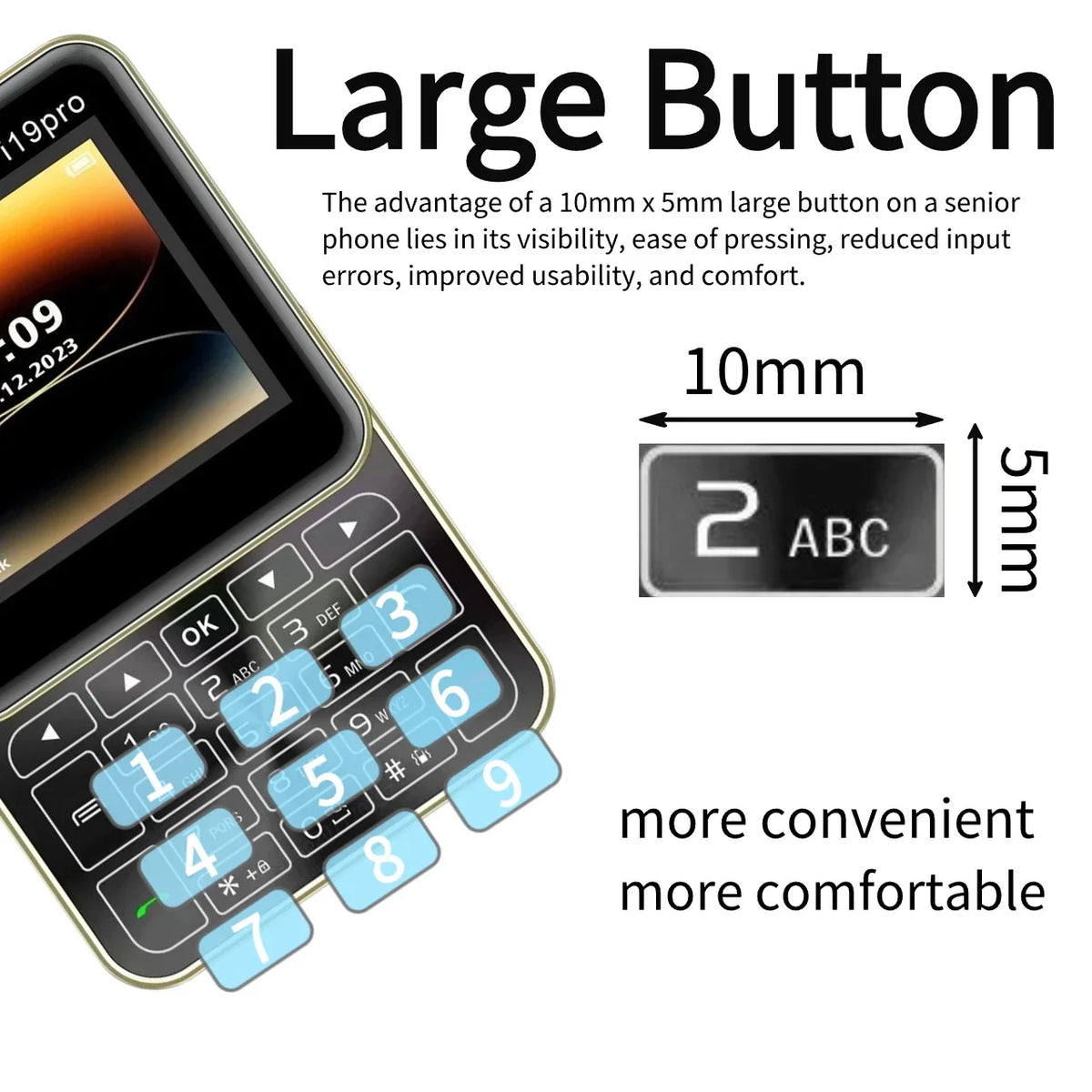 Telefon Mini i19 Pro Slide Button – 2.4", Dual SIM, 2G GSM, camera, FM, Bluetooth, butoane, deblocat