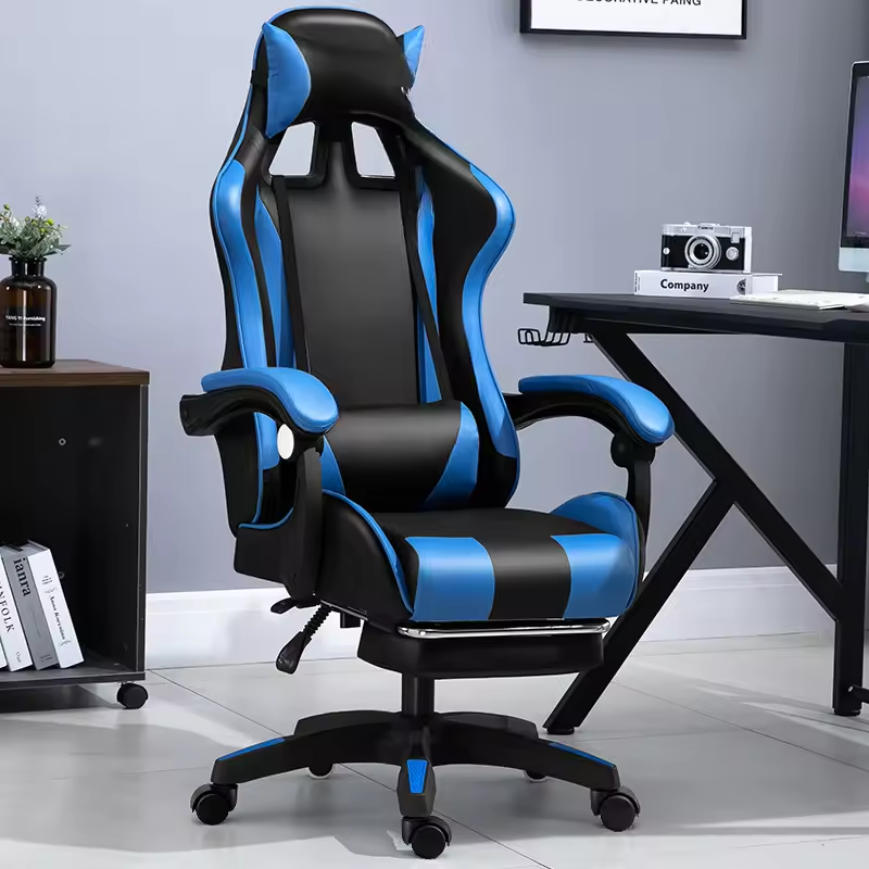 RESIGILAT - Scaun Gaming Racing SpeedX GT, Piele Ecologică, Recliner, Perne Ergonomice și Suport pentru Picioare