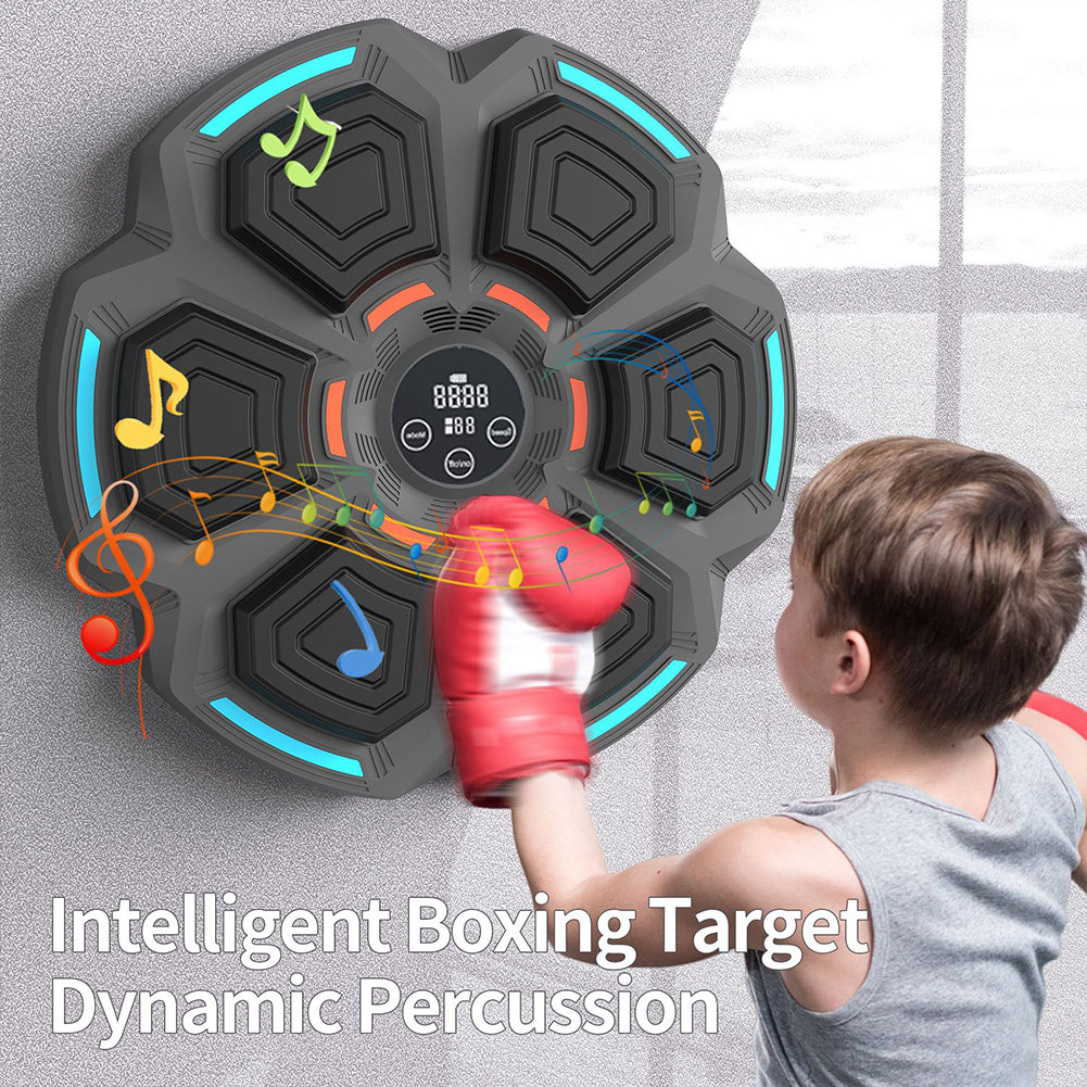 Aparat inteligent de box cu lumini RGB, muzica si afisaj LED – antrenament interactiv pentru acasa