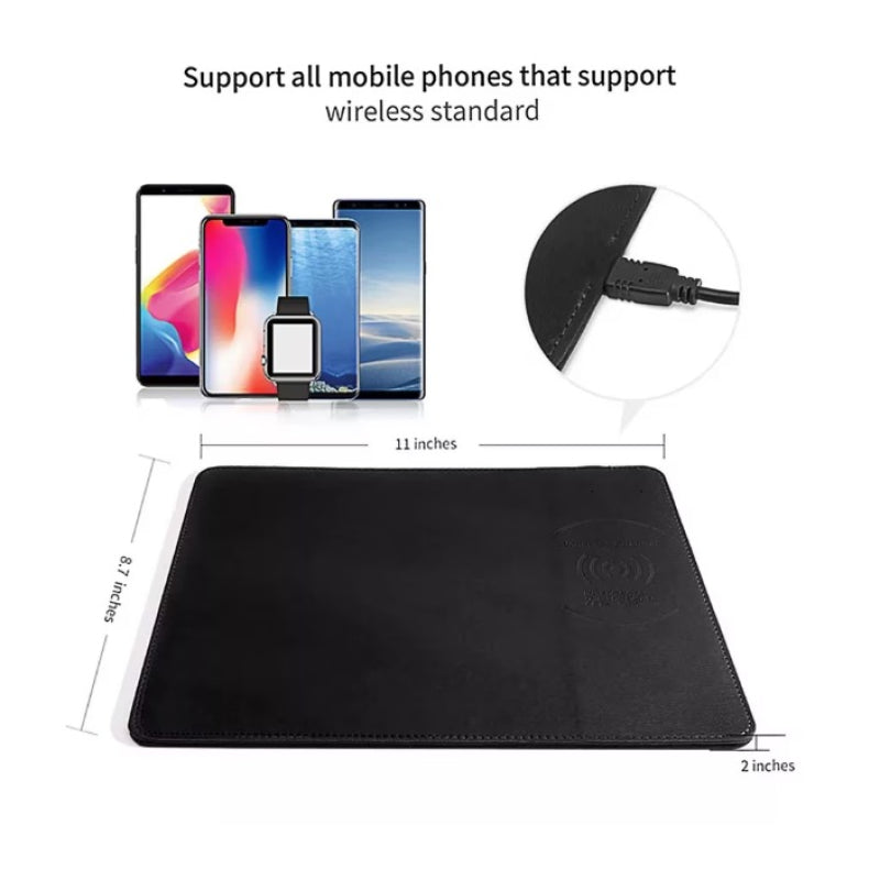 Mouse pad cu incarcare wireless 10W Andowl Q-T138, 28 x 22 cm, negru