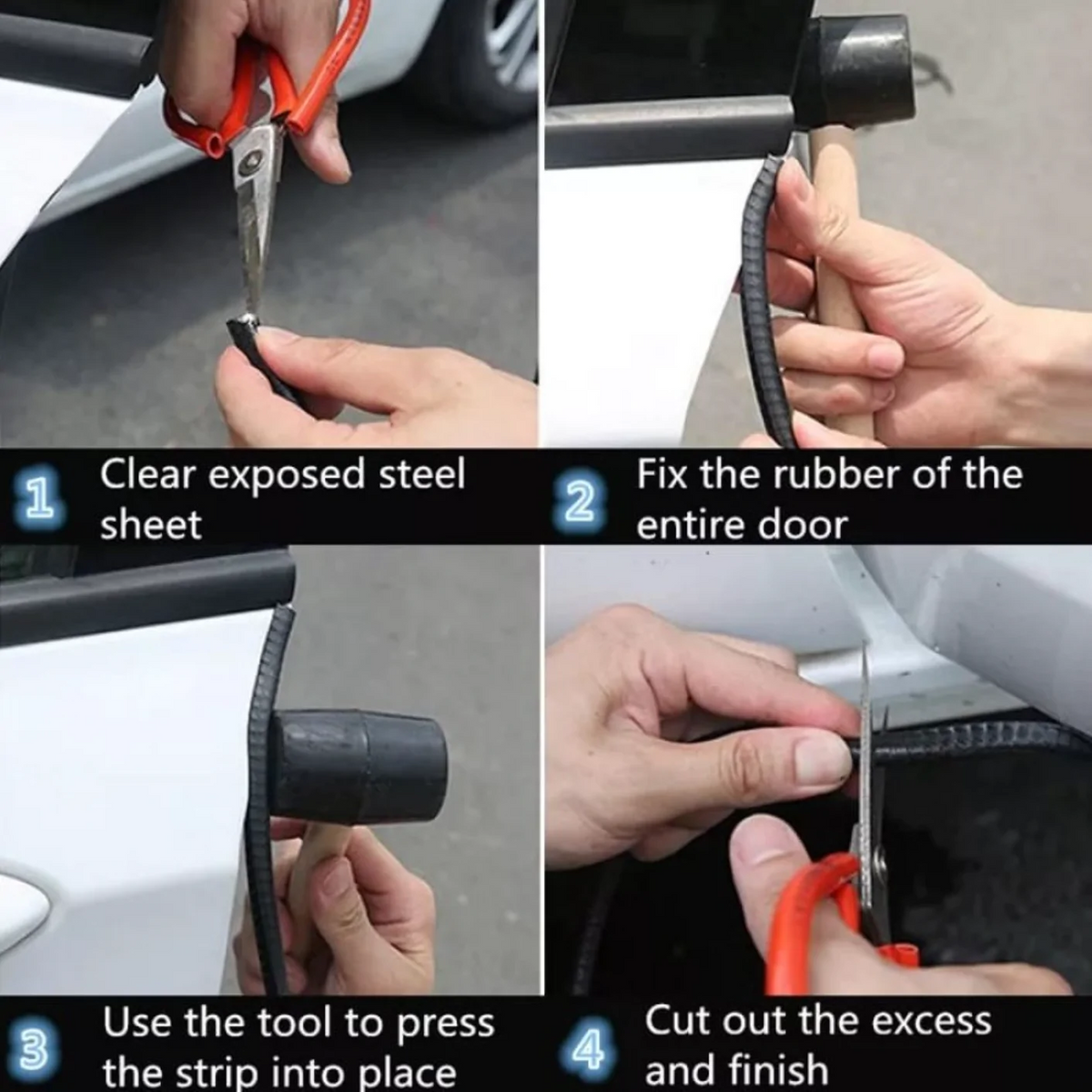 Banda (cheder) de protectie auto pentru usi, 5 m