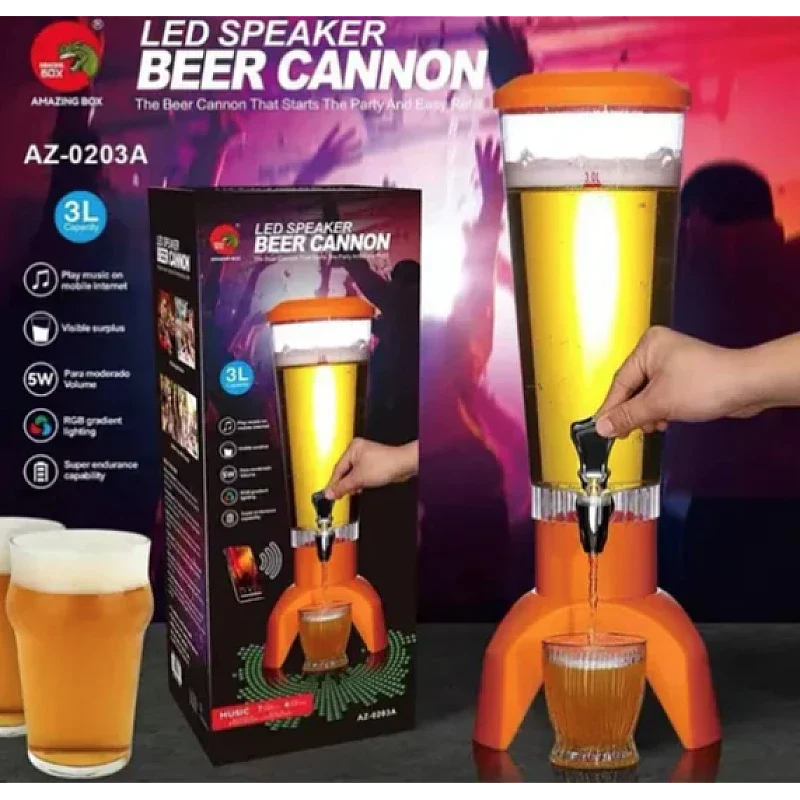 Dozator de bere cu Boxa Bluetooth si lumina LED RGB si Rezervor 3L