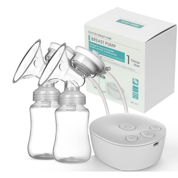 Pompa de San Electrica Dubla – 3 Moduri, 9 Niveluri, Anti-Reflux, Fara BPA, Alba, Portabila cu Alimentare USB