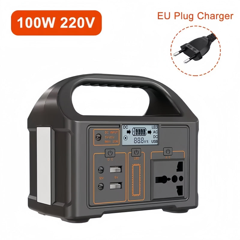 Statie Portabila de Incarcare 100Wh, 24000mAh, 220V/110V, Afisaj LCD, Protectie Multipla