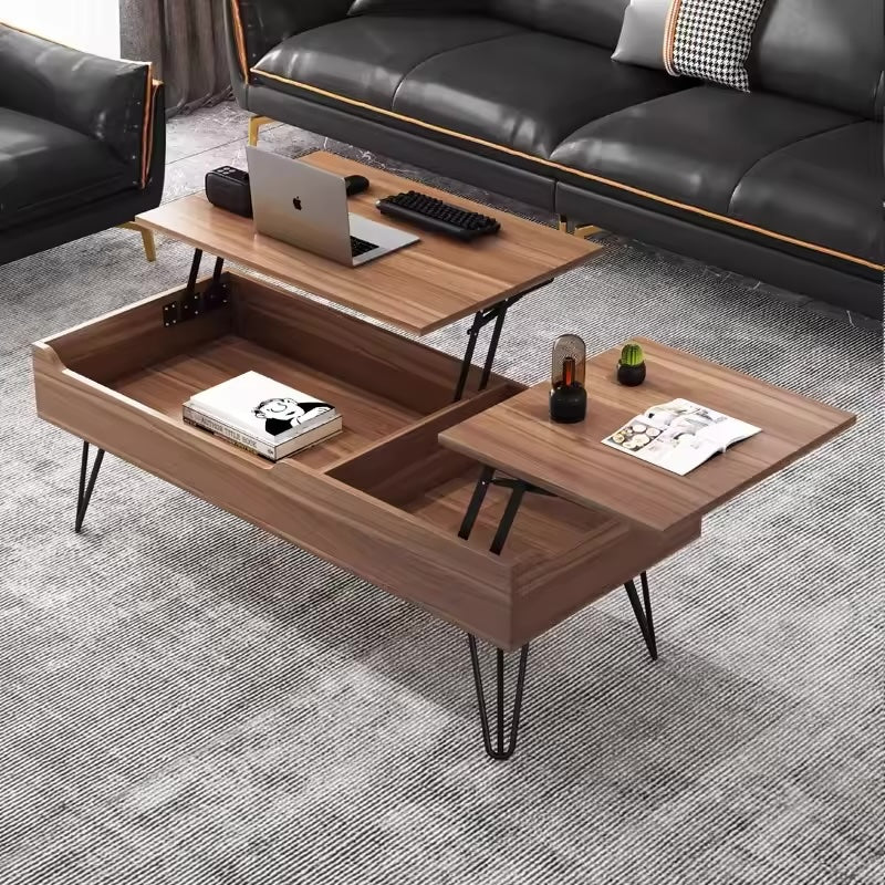Masa de cafea inteligenta cu blat rabatabil Lift &amp; Lounge, 120x50x55 cm