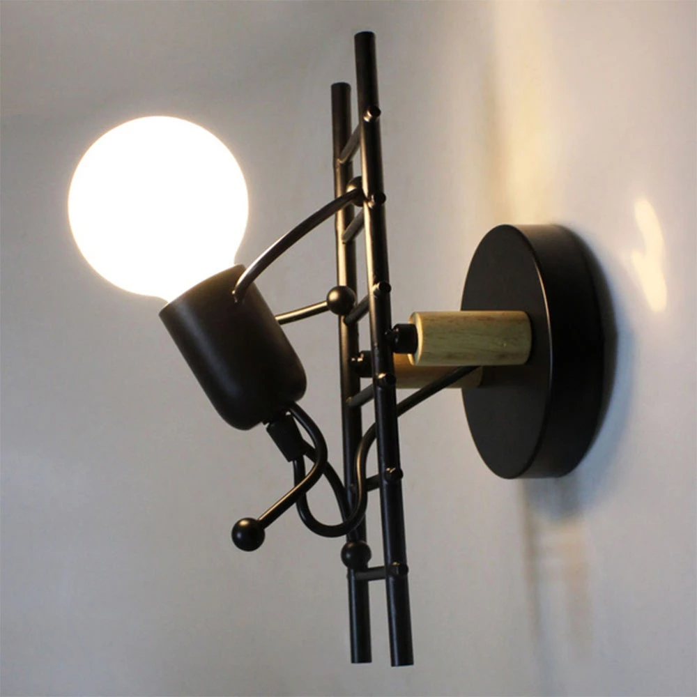 Lampa metalica retro industriala tip humanoid, soclu E27, diverse modele