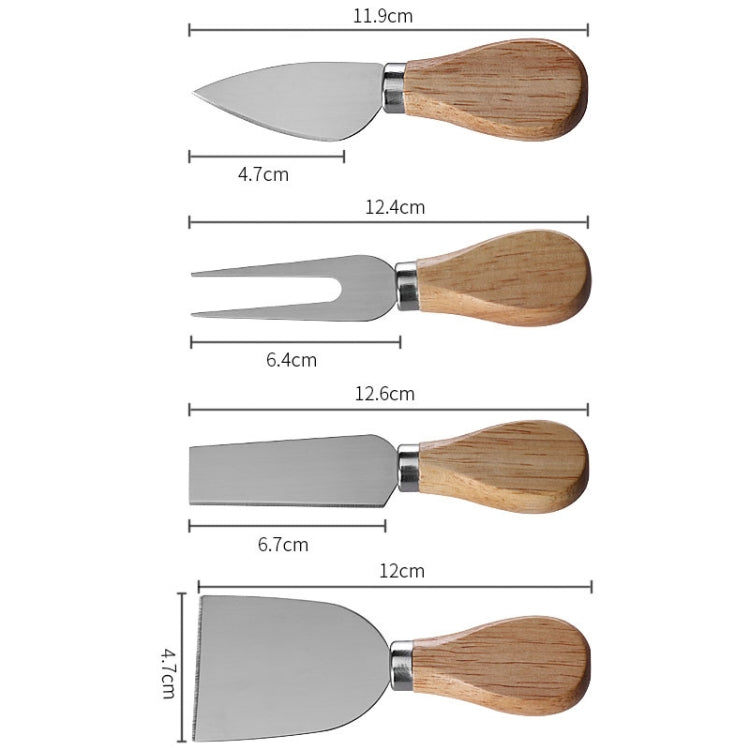 Platou de branzeturi cu ustensile pentru servire, din lemn, dimensiuni 36x18x1, 5 cm