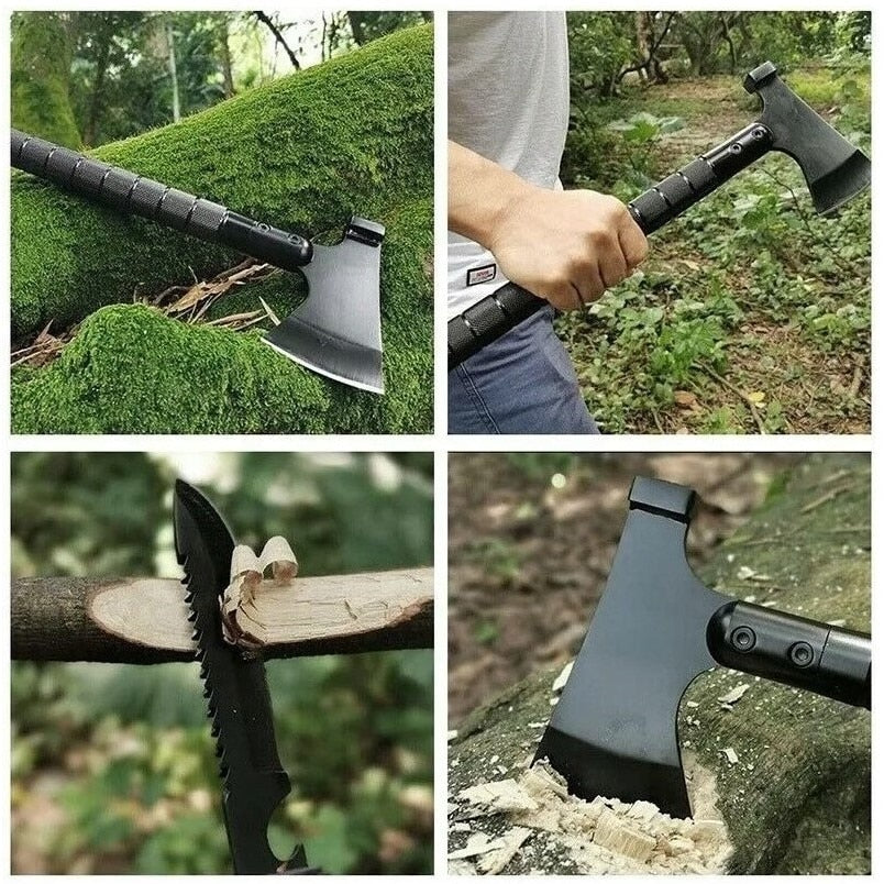 Topor Tactic Multifunctional pentru Camping cu Accesorii Intercambiabile