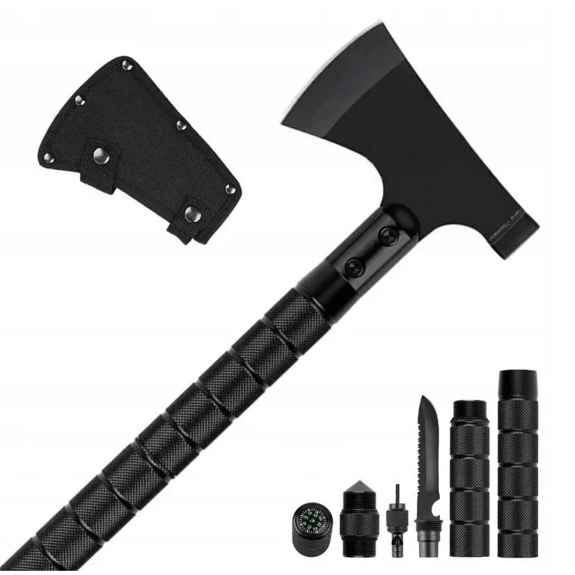 Topor Tactic Multifunctional pentru Camping cu Accesorii Intercambiabile