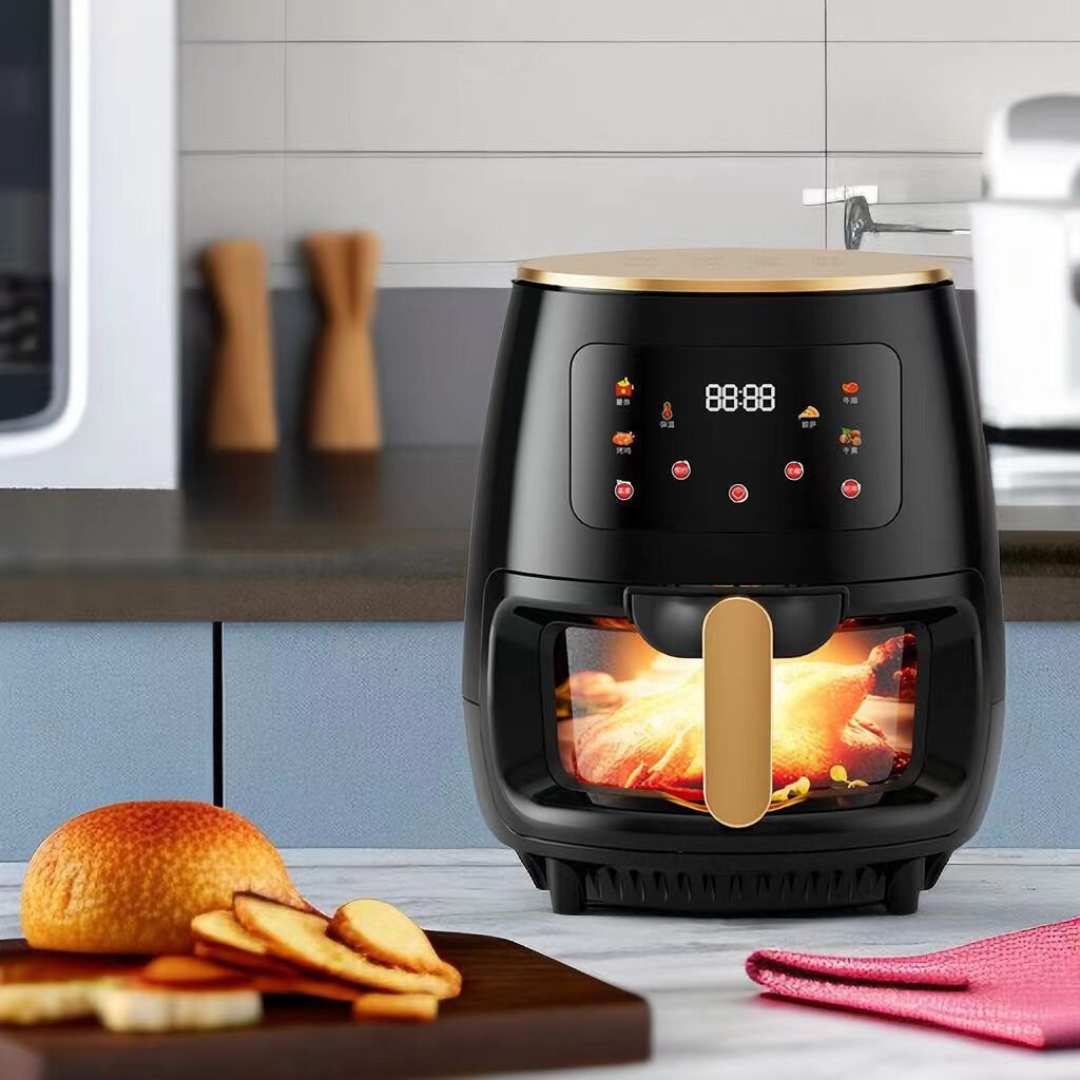Friteuza cu aer cald, S-18 Air Fryer, 2400W, afisaj digital, LCD Touch ...