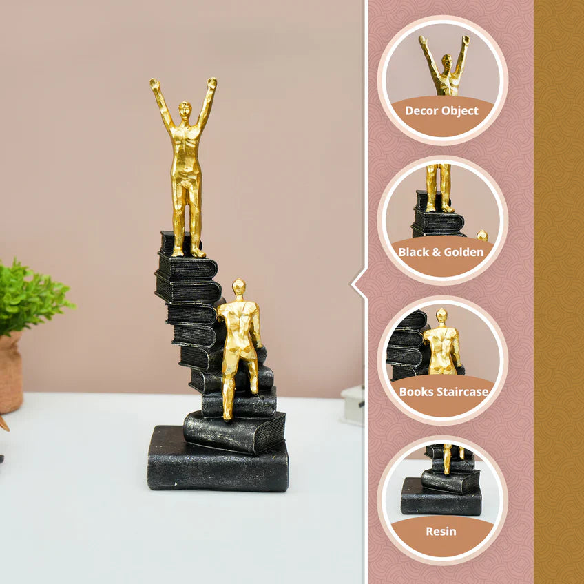 Statueta decorativa “Books Staircase” – simbol al succesului prin cunoastere si perseverenta, 30 cm