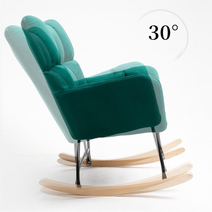 Fotoliu balansoar pentru relaxare cu material catifelat si cadru metalic
