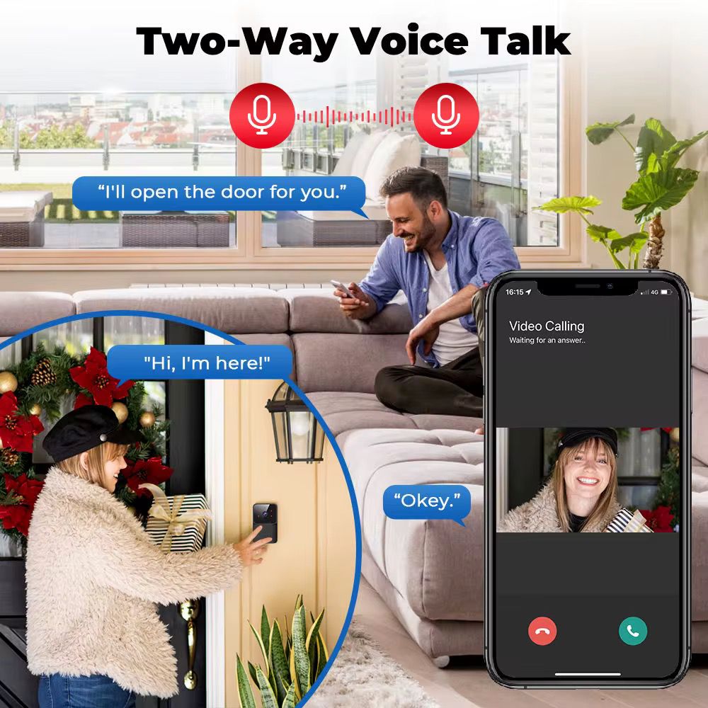 Sonerie Video Smart, Camera Supraveghere  WiFi, Night Vision, Audio Bidirectional, Control Aplicatie Android/iOS