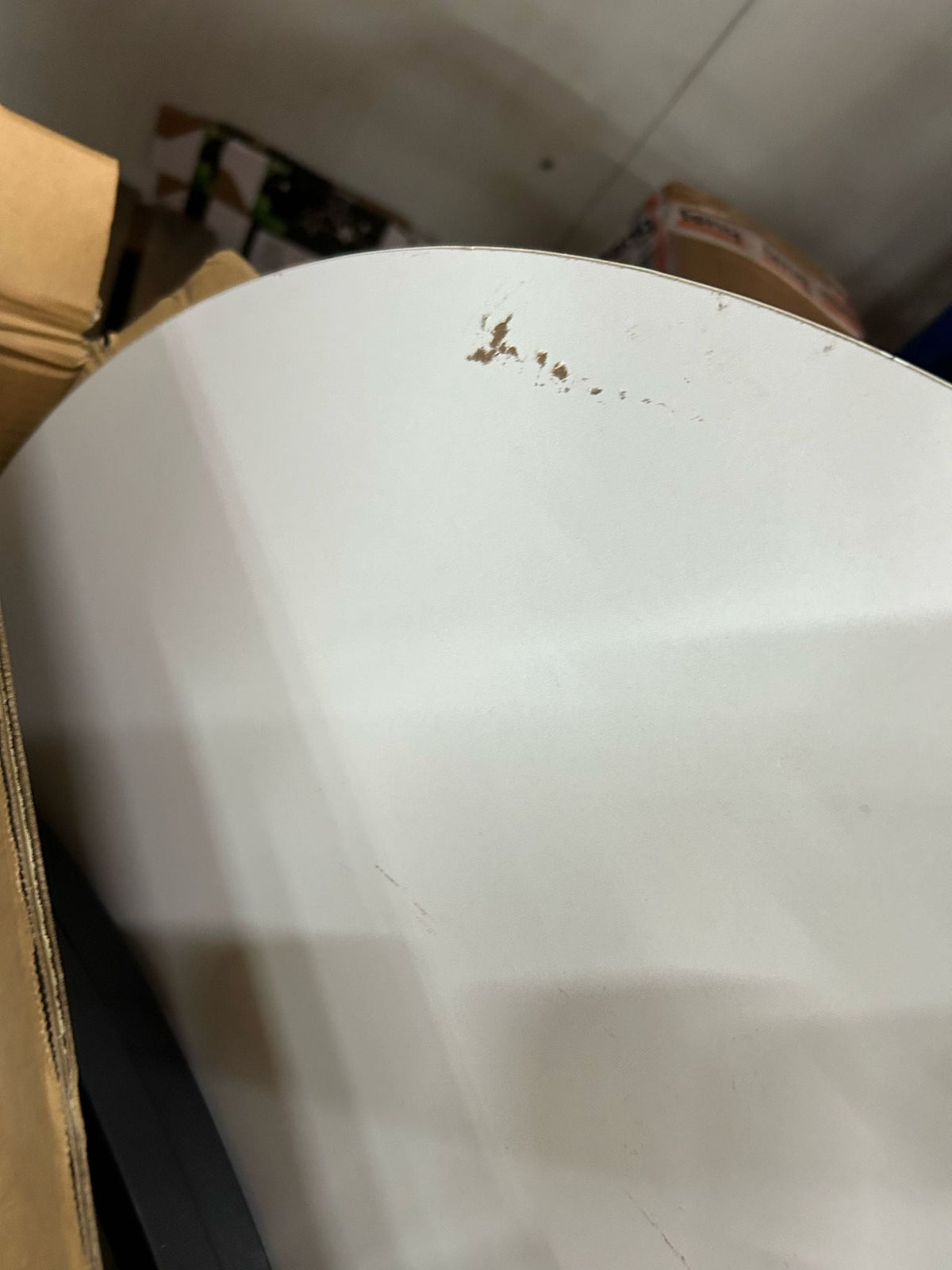 RESIGILAT - Set 2 masute rotunde de cafea cu efect de marmura, diametru 80/60 cm, blat MDF, cadru metalic